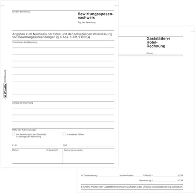 Produktbild von Herlitz Bewirtungsspesennachweis 701 / A5 / 50 Blatt
