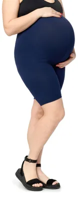 Produktbild von Merry Style Große Größen Damen Kurze Umstandsleggings aus Viskose MS10-462 (Marineblau, 5XL)