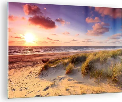Produktbild von Bilder auf glas - Meer Strand Düne - 70x50cm - Glasbilder - Wandbilder - Kunstdruck - zum Aufhängen bereit - Wanddekoration aus Glas - Glas Bilder - Wandbild auf Glas - Einteilig - GAA70x50-3540