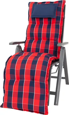 Produktbild von Auflage Relaxliege Rom 0851 rot-blau kariert 175x50x9 cm KETTtex