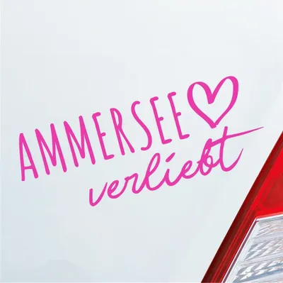 Produktbild von Auto Aufkleber Ammersee verliebt Herz See Sea Liebe Car 19x7 cm Pink Sticker Heckscheibenaufkleber
