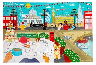 Image de Bigjigs Puzzle en bois de la ville de Londres, 48 pièces.