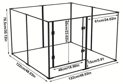 Obrázok produktu pre Akryllový domček – pre psov – pre hlodavce – vnútorný domček – 122x122x76,5 cm – priehľadný a odolný voči poškriabaniu
