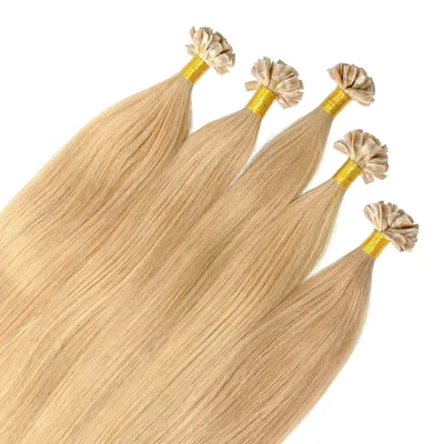 Produktbild von hair2heart Premium Extensions Echthaar Bondings glatt - 25 Strähnen 1 g 60cm 9/31 lichtblond gold-asch
