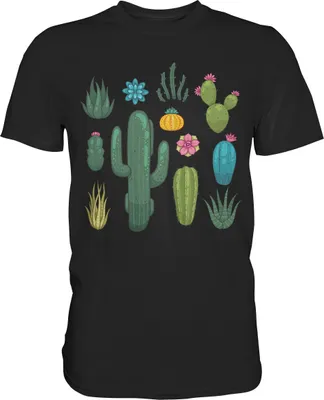 Produktbild von Kakteen T-Shirt Kaktus Sukkulenten Pflanzen – Black / L