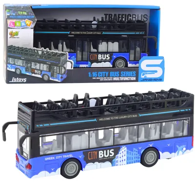 Produktbild von Stadtbus Doppeldecker 1:16 Fahrt Licht Sounds Blau