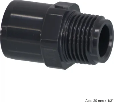 Produktbild von PVC-U Übergangsnippel Sechs-/Achtkant,Klebemuffe/-stutzenxAG,10bar, 25/32mmx3/4"