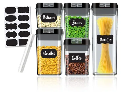 Obrázek produktu pro Omgoods – Stohovatelné, vzduchotěsné nádoby na skladování potravin – sada 6 kusů, bez BPA