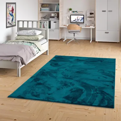 Produktbild von Super Soft Hochflor Langflor Teppich Melia Kids Petrol, Größe:80x150 cm