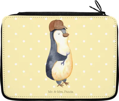 Produktbild von Mr. & Mrs. Panda Mäppchen Wenn Papa es nicht reparieren kann, sind wir am Arsch - Gelb Pastell - Geschenk, Schreibmappe, Vatertag, Pinguin, Dad Bester Vater, Federmappe