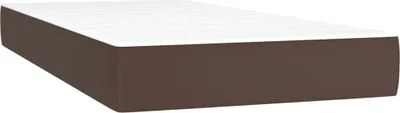 Image de vidaXL Matelas à ressorts ensachés Marron 90x200x20 cm similicuir