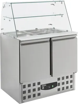 Immagine prodotto di Insalatiera refrigerata con piano in vetro e 2 sportelli
