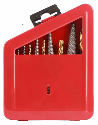 Produktbild von 10-teiliges Bohrer-Schraubenausdreher-Set für die linke Hand, Kit aus titanbeschichtetem legiertem Stahl