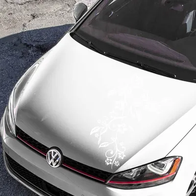 Produktbild von Aufkleber - Autoaufkleber "Blumenranke Eva" 115cm x 80cm Weiß - Tuning Carystyling Heckscheibe Auto