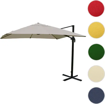 Produktbild von Gastronomie-Ampelschirm MCW-A96, 3x4m (Ø5m) Polyester Alu/Stahl 26kg  creme-grau ohne Ständer