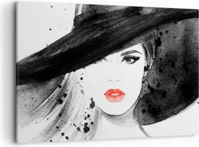 Produktbild von Bild auf Leinwand - Leinwandbild - Frau Gesicht Lippen - 120x80cm - Wand Bild - Wanddeko - Leinwanddruck - Bilder - Kunstdruck - Wanddekoration - Leinwand bilder - Wandkunst - AA120x80-3916