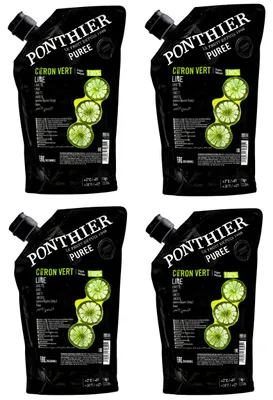 Produktbild von Ponthier LIMETTEN PÜREE Zitrus-Frucht-Püree 4x 1KG