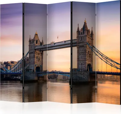 Produktbild von Akusticher Raumteiler London Foto Paravent 225x172 cm beidseitig auf Vlies-Leinwand bedruckt Akustikschaum Trennwand Spanische Wand Sichtschutz Home Office England UK Europa Stadt d-B-0278-z-c