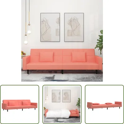 Image de The Living Store Canapé-lit 2 places avec 2 coussins Rose velours