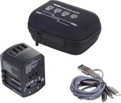 Produktbild von TROIKA TRA45/BK, Universal, Universal, Schwarz, Metall, Nylon, Kunststoff, 2,4 A, 3 A