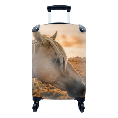 Produktbild von MuchoWow® Koffer Handgepäck Trolley Rollkoffer Kleine Reisekoffer mit 4 Rollen - Pferd - Tiere - Porträt - Cabin Size < 55x40x23 cm & 55x40x20 cm - Fotokoffer - Kabinenkoffer - Boardgepäck - Reise-Box - Reisekoffer - Reisegepäck - Koffer mit Bild - Trolley für Kinder