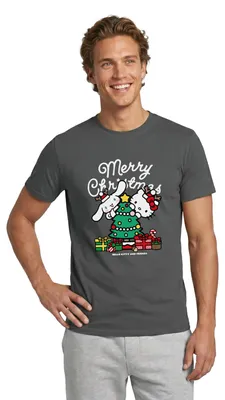 Produktbild von Spreadshirt Hello Kitty Und Cinnamoroll Weihnachten Männer T-Shirt, S, Anthrazit