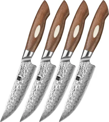 Produktbild von XinZuo - Damast Steakmesser 4 Stück - B46W Jiang Serie