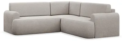 Produktbild von Kaveo – L-Form Eckschlafsofa mit Bettkasten, beiger Plüsch universell mit Eckelement