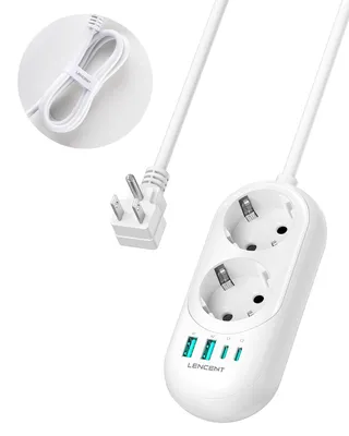 Immagine prodotto di Adattatore multipresa, adattatore 6-in-1, con spine per Stati Uniti e Germania