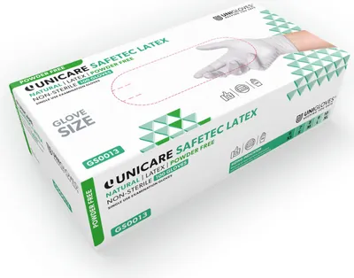 Produktbild von 1000 Latexhandschuhe Unigloves Safetec -  Gr. XS -  weiß - Einmalhandschuhe