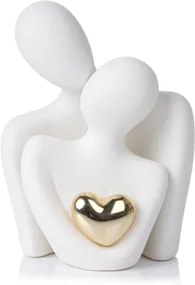 Imagen del producto de Estatua decorativa para parejas - Escultura abstracta - Figurine de cerámica - Moderna - Regalo