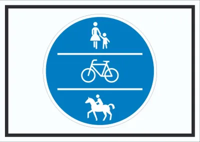 Produktbild von Schild Geh-, Rad- und Reitweg Symbol A1 (594x841mm)