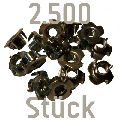 2500 Einschlagmuttern M 10 für Klettergriffe von Kletterbude; metallisch; für Kletterwandbau.
