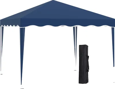 Produktbild von Faltpavillon Pavillon 3 X 3 M Gartenpavillon Faltbar Partyzelt Höhenverstellbar Gartenzelt Mit Transporttasche Uv-Schutz Stahl Oxford Blau