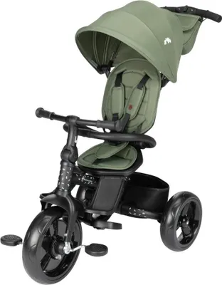 Zdjęcie produktu dla Bebeconfort Windy, rowerek trójkołowy z drążkiem do pchania, 10 miesięcy-4 lata, 0-25 kg, regulowany do dziecka, wygodne odwracalne siedzisko, daszek ochronny, Mineral Green