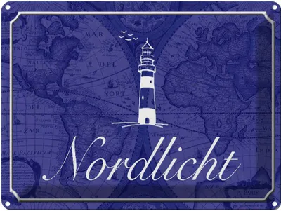 Produktbild von vianmo Blechschild 30x40 cm Nordlicht Meer Leuchtturm Witz Humor Lustig Spaß