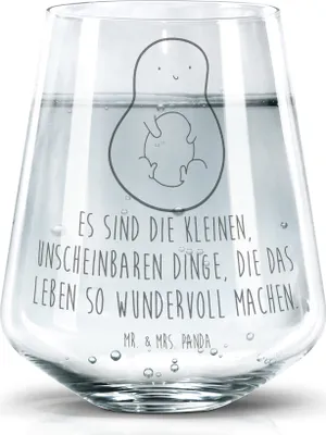 Produktbild von Mr. & Mrs. Panda Tumbler Glas Avocado Kern - Transparent - Geschenk, Liebe, Wasserbecher, Becherglas, Wasserglas, Trinkglas, Pflanze, Spruch Leben, Baby