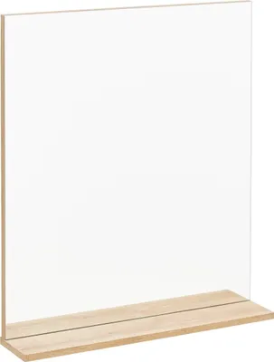 Zdjęcie produktu dla FACKELMANN Element lustrzany FINN / Lustro łazienkowe z półką / Wymiary (szer. x wys. x gł.): ok. 60 x 69,5 x 13,5 cm / Wysokiej jakości prostokątne lustro do łazienki i toalety / Półka: jasny brąz / Szerokość: 60 cm