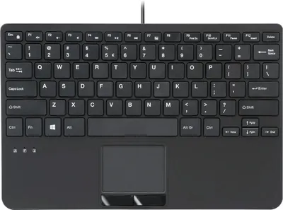 Produktbild von Perixx PERIBOARD-525 US Mini-USB-Tastatur mit Touchpad, USB-Hub, schwarz