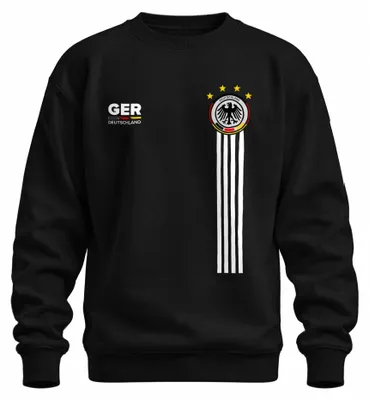 Produktbild von Deutschland Fußball Adler Fanartikel EM WM Trikotersatz Sweatshirt Pullover, Schwarz, 3XL
