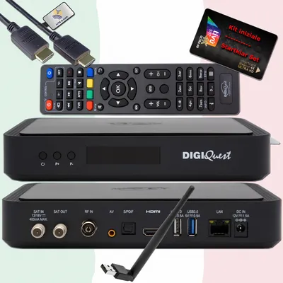 Produktbild von TiVuSat Smartcard Black + DIGIQuest Q99 4K Sat Receiver mit Wifi Stick - tivùsat (aktiviert)