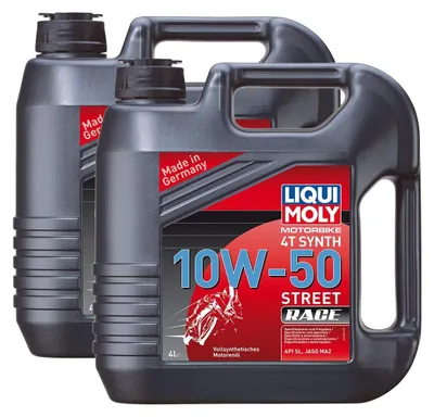 Obrázek produktu pro 2x Liqui Moly 1686 Motorbike 4T Synth MotorradSport Street Race 10W-50 4L