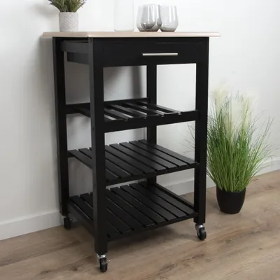 Obrázok produktu pre Kuchynský vozík Milton & Oldbrook Linz čierny