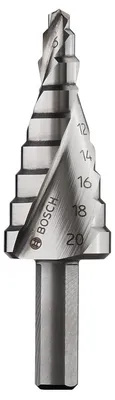 Zdjęcie produktu dla Bosch 2609255115, Wiertarka, Wiertło wielostopniowe, Reguła prawej dłoni, 2 cm, 75 mm, Metale nieżelazne, Plastik, Drewno