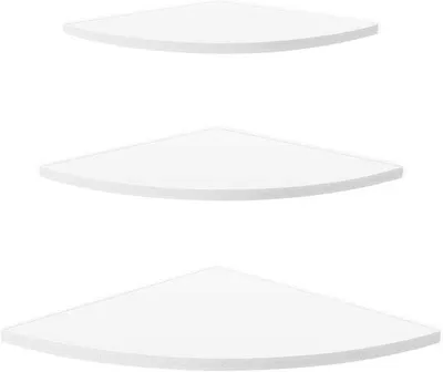 Productafbeelding van Set massief houten hoekplanken - 3-delig wandmontageset voor woonkamer, slaapkamer of badkamer, gemaakt van natuurlijk hout