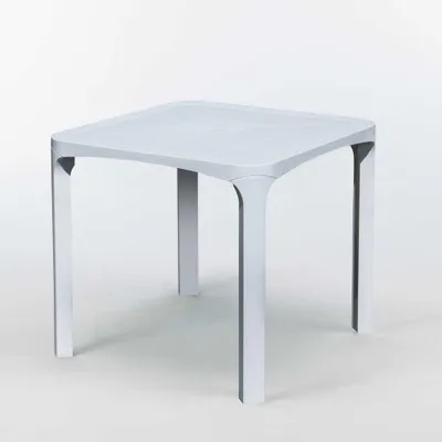 Image de Table d'extérieur en résine effet rotin Olè Grandsoleil - Blanc