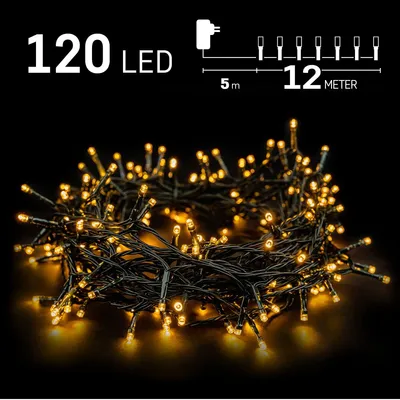 Produktbild von LED Lichterkette 12m 120 LEDs warmweiß IP44 mit Timer-Funktion für Innen/Außen