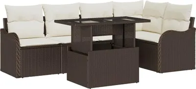 Produktbild von vidaXL Essgruppe 6 stk. Braun Poly Rattan