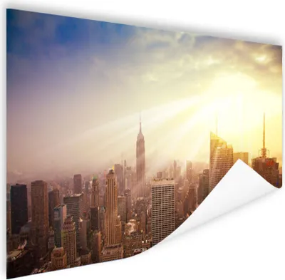 Produktbild von MuchoWow® Poster New York - Winter - Sonne 150x75 cm - ohne Rahmen
