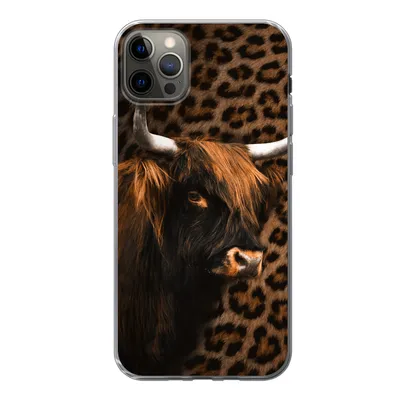 Produktbild von MuchoWow® Handyhülle Schutzhülle Hülle für iPhone 13 Pro Max Schottischer Highlander - Pelz - Pantherdruck Silikon Softcase Handy Hülle - Mobiltelefon